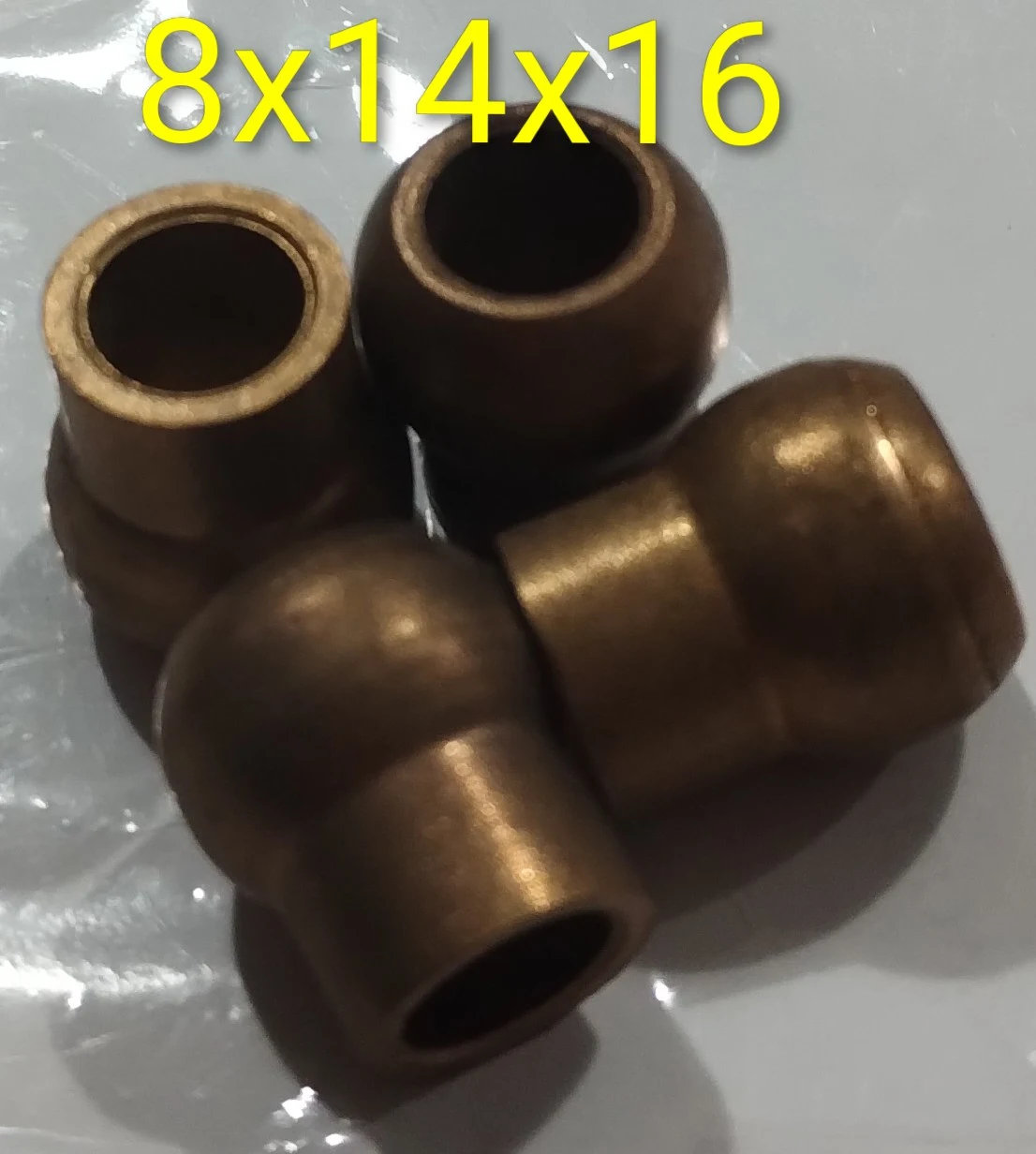 Buje esférico con cuello 8x14x16