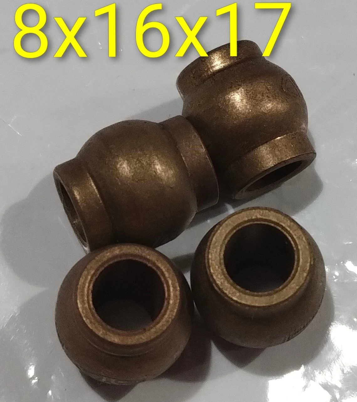 Buje esférico con cuello 8x16x17
